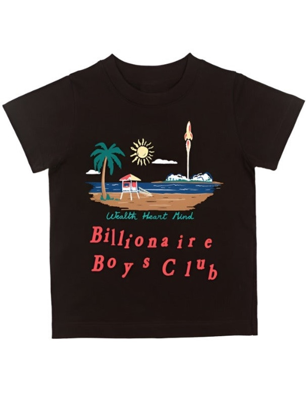 Billionaire Boys Club Black Tee with Beach Graphic Kids